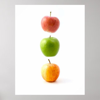 Manzanas El Poster De Arte De Frutas Flotantes Pro