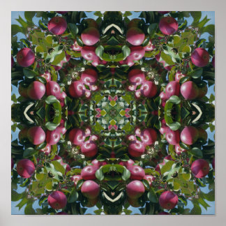 Manzanas Rojas En El Árbol Arte Abstracto De La Na