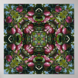 Manzanas Rojas En El Árbol Arte Abstracto De La Na