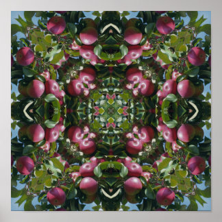 Manzanas Rojas En El Árbol Arte Abstracto De La Na