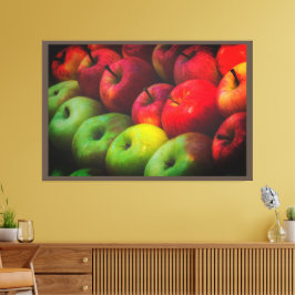 Manzanas Rojas y Verdes Arte de Pared Envuelto Pre