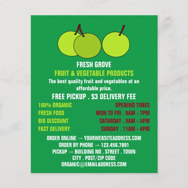 Manzanas verdes, publicidad de Greengroers (Frente)