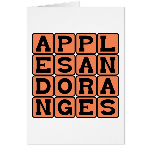 Manzanas y Naranjas, Comparación (Frente)