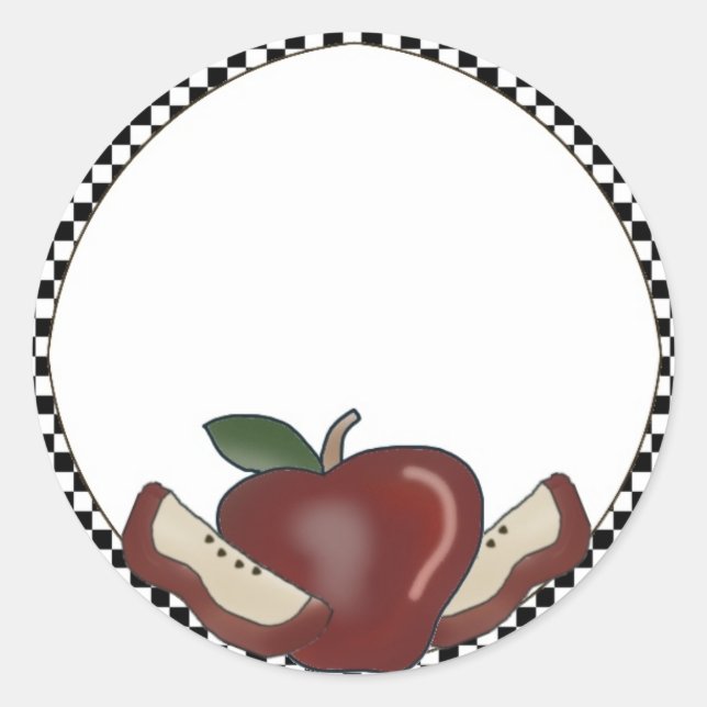 Manzanas y Pegatinas en blanco de borde verificado (Anverso)