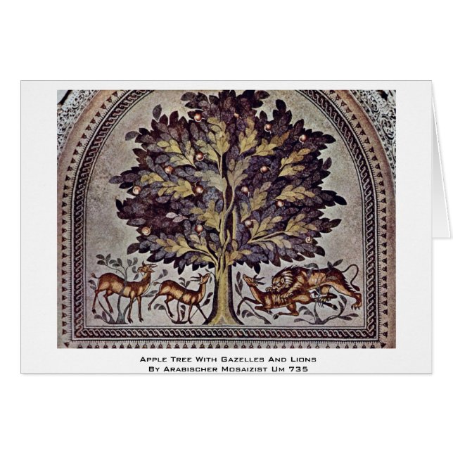 Manzano Con los Gazelles y los leones (Anverso (Horizontal))