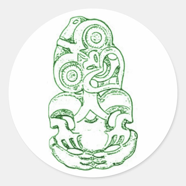 Maori Hei-Tiki Sketch Pegatina (Anverso)