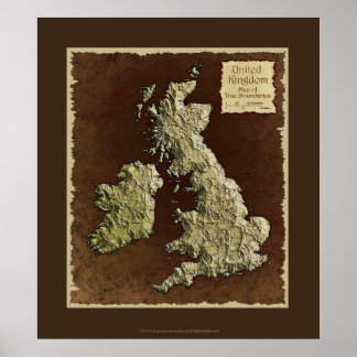 MAP del Poster de arte de mapas del Reino Unido