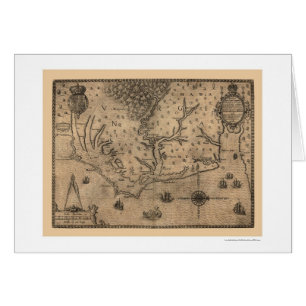 Mapa 1590 de Virginia de la bahía de Chesapeake