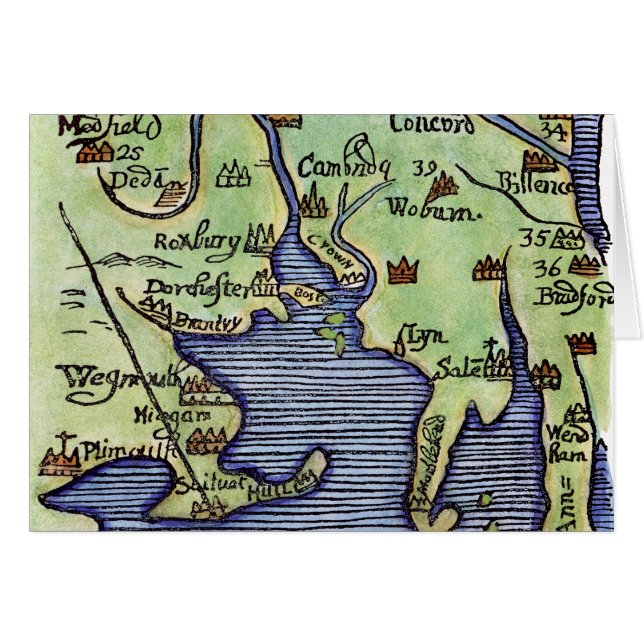 MAPA 1677 DE NUEVA INGLATERRA (Anverso (Horizontal))
