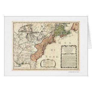 Mapa 1756 de la costa este y de Canadá