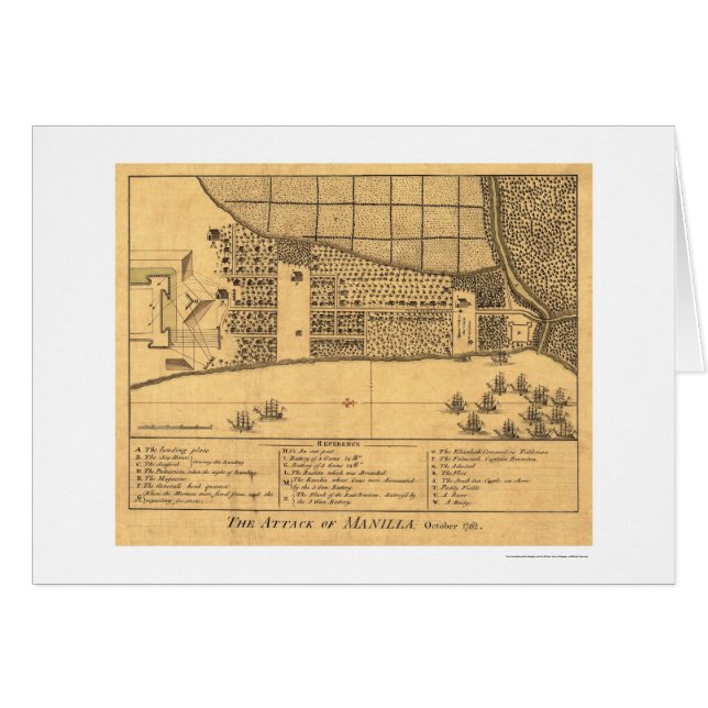 Mapa 1762 del ataque de Manila Filipinas (Anverso (Horizontal))