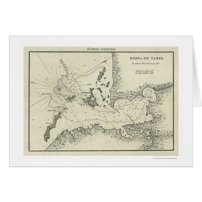 Mapa 1809 de Bahía De Tampa la Florida (Anverso (Horizontal))