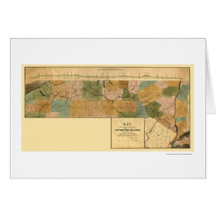 Mapa 1834 del ferrocarril de Nueva York y de Erie