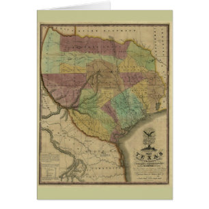 Mapa 1837 de Tejas con las partes de los estados