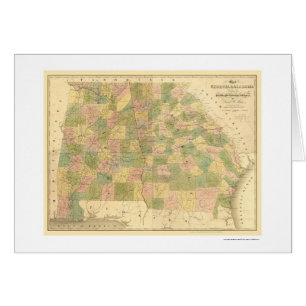 Mapa 1839 del ferrocarril de Georgia y de Alabama