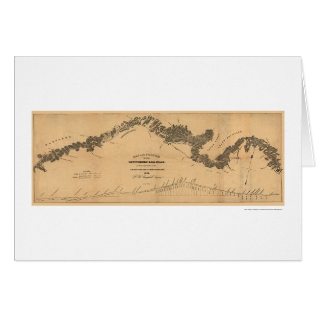 Mapa 1839 del ferrocarril de Gettysburg (Anverso (Horizontal))