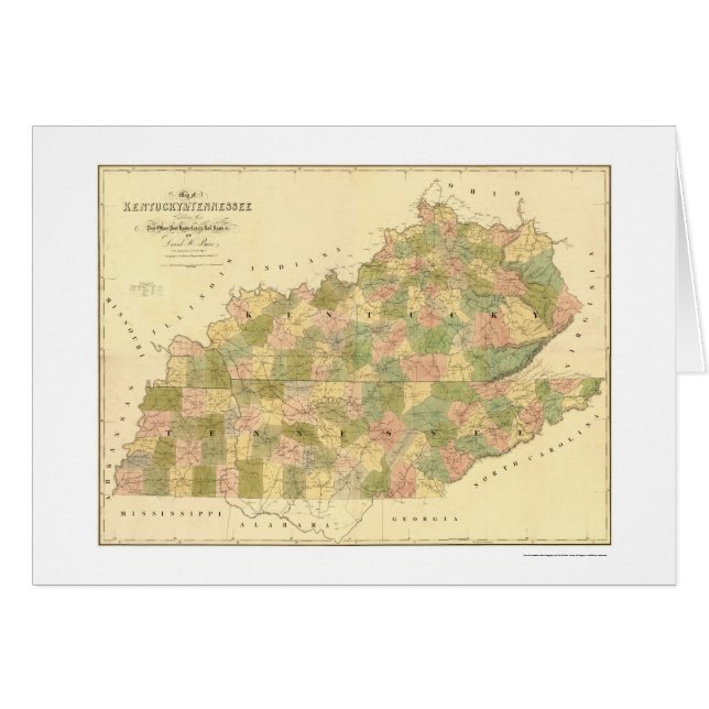 Mapa 1839 del ferrocarril de Kentucky y de (Anverso (Horizontal))