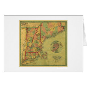 Mapa 1854 del ferrocarril de Boston del telégrafo