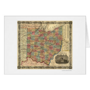 Mapa 1854 del ferrocarril de Ohio