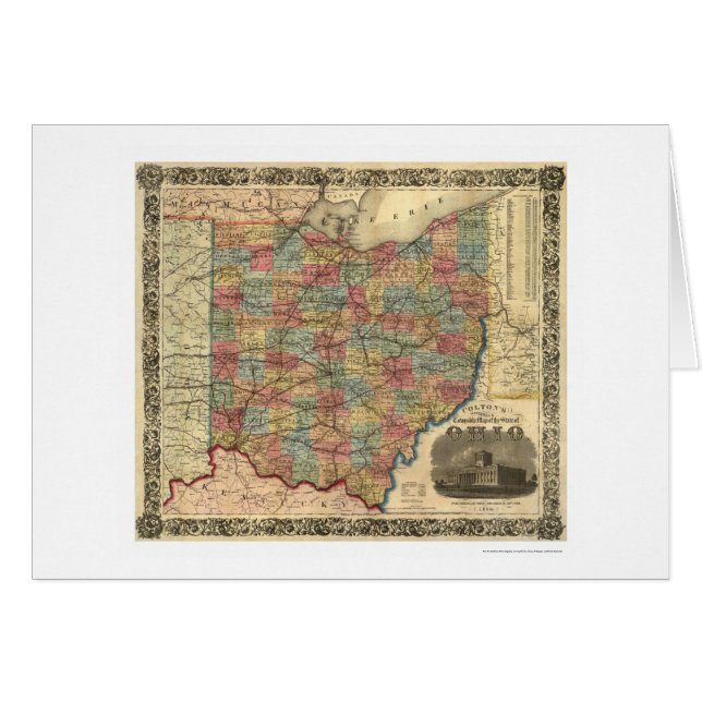 Mapa 1854 del ferrocarril de Ohio (Anverso (Horizontal))