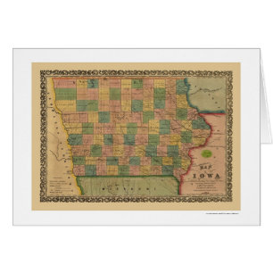 Mapa 1855 del tren de ferrocarril de Iowa