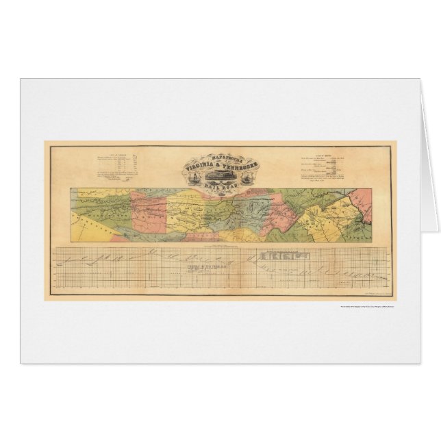 Mapa 1856 del ferrocarril de Virginia y de (Anverso (Horizontal))