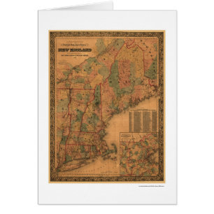 Mapa 1861 del ferrocarril de Nueva Inglaterra