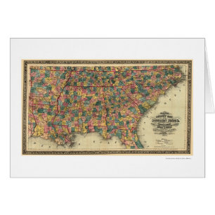 Mapa 1864 del ferrocarril de los estados sureños