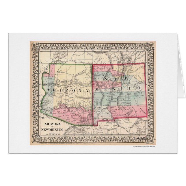 Mapa 1867 de Arizona New México (Anverso (Horizontal))