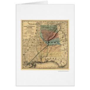 Mapa 1867 del ferrocarril de Alabama y de