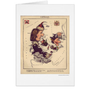 Mapa 1868 de la caricatura de Dinamarca