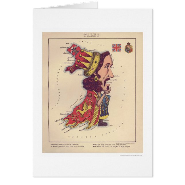 Mapa 1868 de la caricatura de País de Gales (Frente)