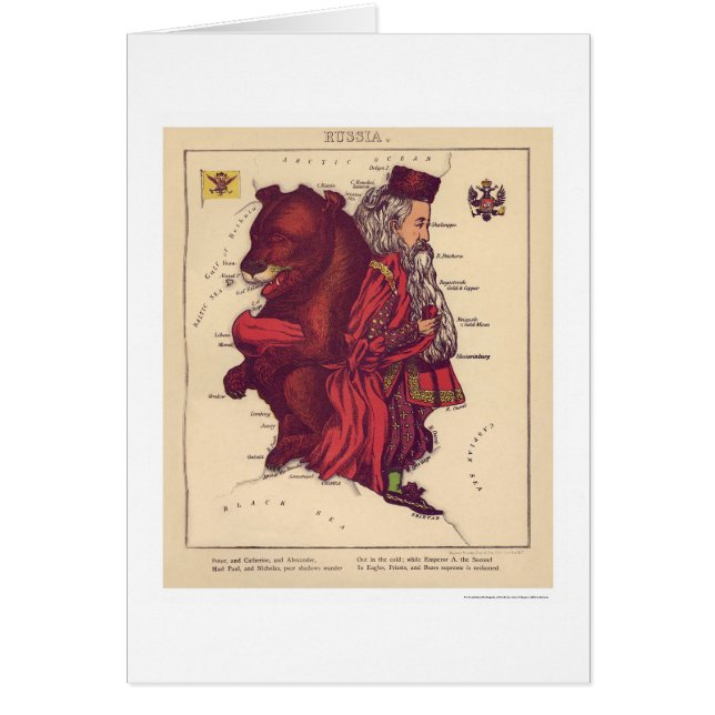 Mapa 1868 de la caricatura de Rusia (Frente)