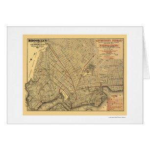 Mapa 1874 del ferrocarril de la ciudad de Brooklyn
