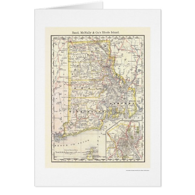 Mapa 1875 del ferrocarril de Rhode Island (Frente)