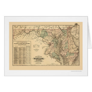 Mapa 1876 del ferrocarril de Maryland y de