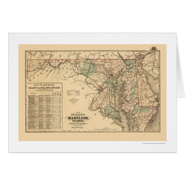 Mapa 1876 del ferrocarril de Maryland y de (Anverso (Horizontal))