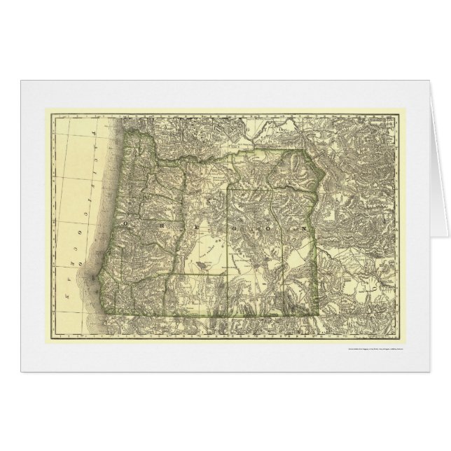 Mapa 1876 del ferrocarril de Oregon (Anverso (Horizontal))
