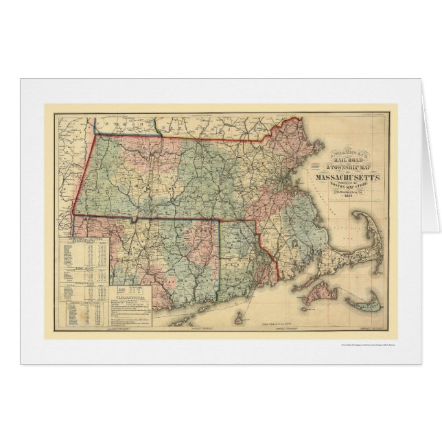Mapa 1879 del ferrocarril de Massachusetts (Anverso (Horizontal))