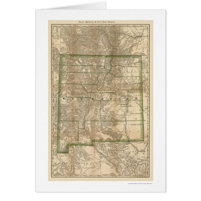 Mapa 1879 del ferrocarril de New México (Frente)