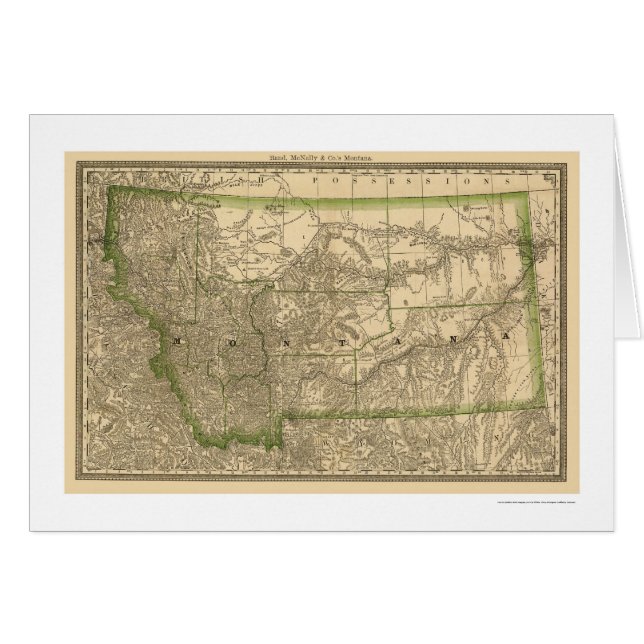 Mapa 1881 del ferrocarril de Montana (Anverso (Horizontal))