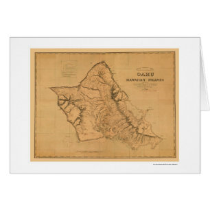 Mapa 1881 del ferrocarril de Oahu Hawaii