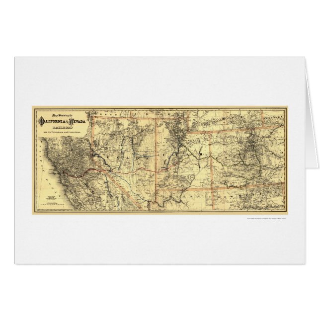 Mapa 1882 del carril de California y de Nevada (Anverso (Horizontal))