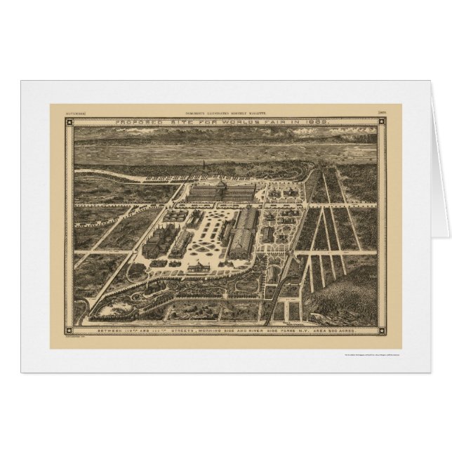 Mapa 1883 de la feria de mundos de Manhattan Nueva (Anverso (Horizontal))
