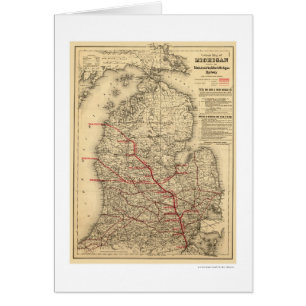 Mapa 1886 del tren de ferrocarril de Michigan