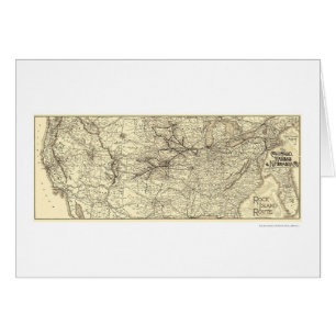 Mapa 1888 del ferrocarril de la isla de la roca