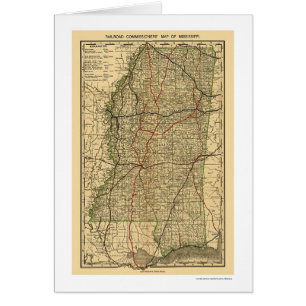 Mapa 1888 del ferrocarril de Mississippi