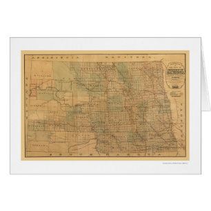 Mapa 1892 del ferrocarril de Dakota del Norte