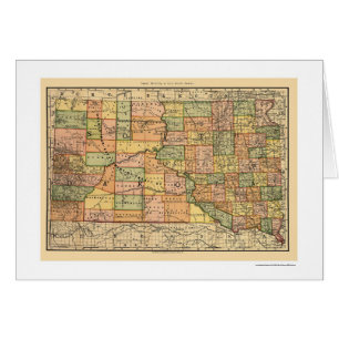 Mapa 1892 del ferrocarril de Dakota del Sur