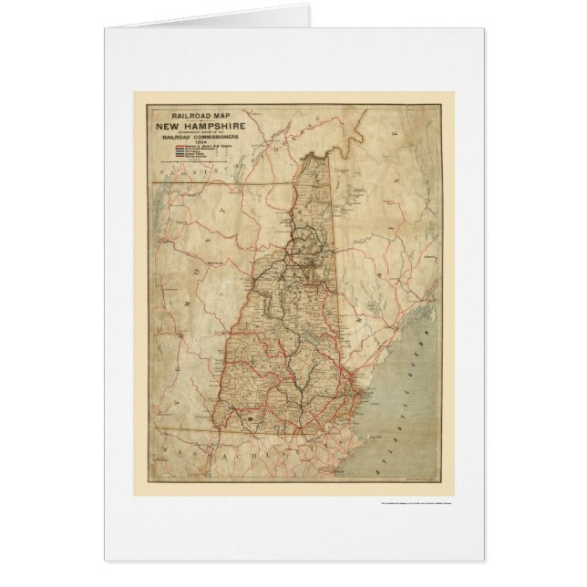 Mapa 1894 del ferrocarril de New Hampshire (Frente)